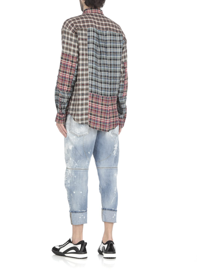Shop Dsquared2 Patchwork Shirt In Mix Of Colors