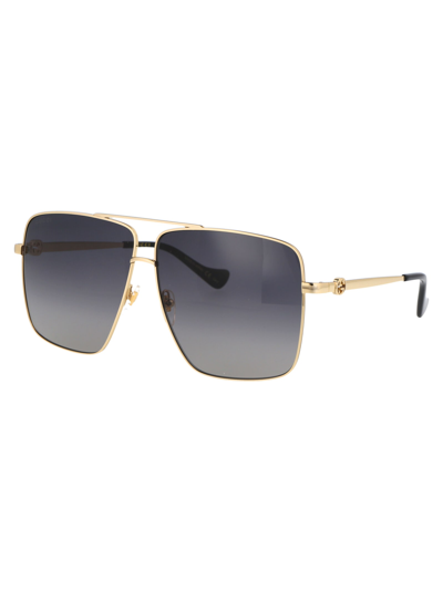 Shop Gucci Gg1087s Sunglasses In 001 Gold Gold Grey