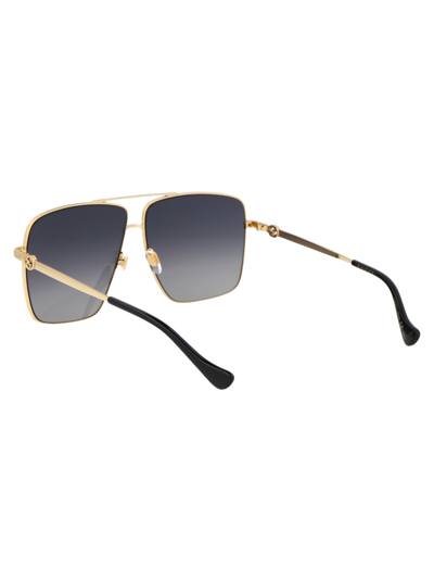 Shop Gucci Gg1087s Sunglasses In 001 Gold Gold Grey