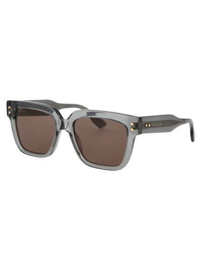 Shop Gucci Gg1084s Sunglasses In 004 Grey Grey Brown