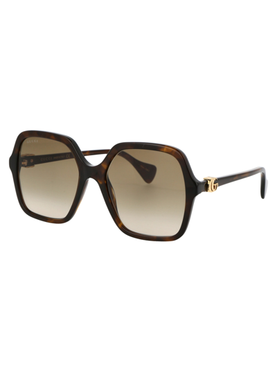 Shop Gucci Eyewear Gg1072s Sunglasses In 002 Havana Havana Brown