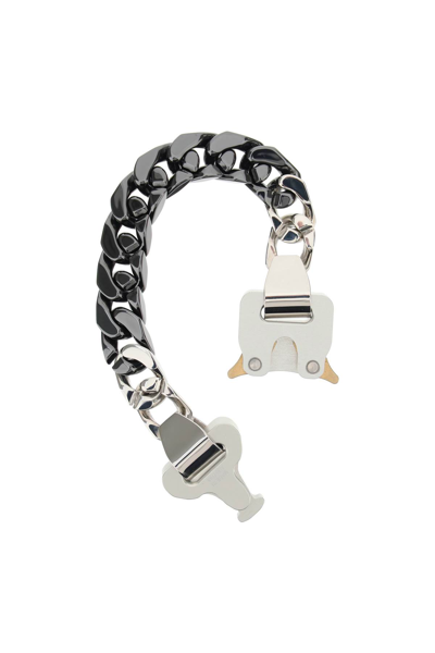 Shop Alyx Ceramic Buckle Chain Bracelet In Black (black)
