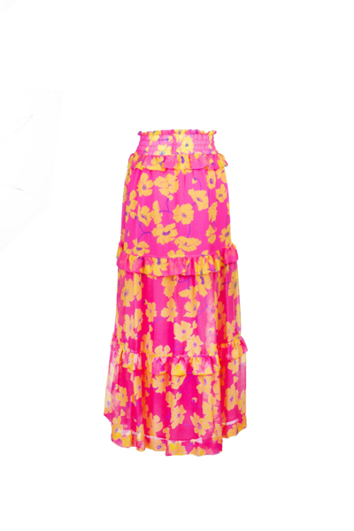 Shop P.a.r.o.s.h Silk Skirt In Fucsia