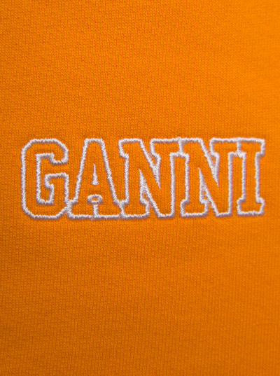 Shop Ganni Isoli Software Orange Jersey Jogger With Logo