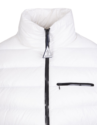 Shop Moncler Woman White Morgat Down Jacket In Bianco