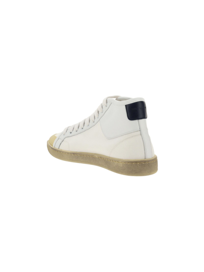 Shop Saint Laurent Paris Medie Court Classic Sl/39 Sneakers In Off White/bla Optique