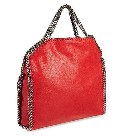 Shop Stella Mccartney Falabella Three-chain Shoulder Bag In Cherry Red