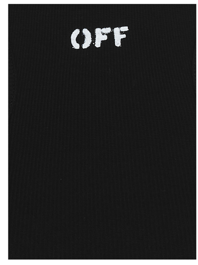Off-white Women's Ribbed Crop Top In Black