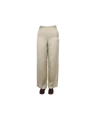 Alysi Satin Trousers In Beige