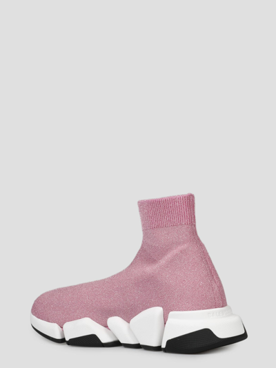 Shop Balenciaga Speed 2.0 Sneakers In Pink & Purple