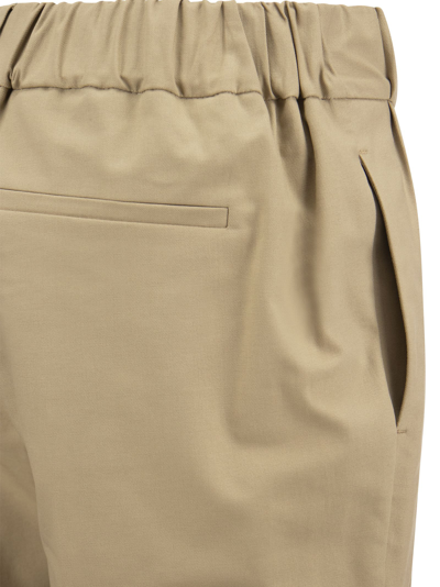 Shop Brunello Cucinelli Tailored Stretch Twill Cotton Jogger Trousers In Hazelnut