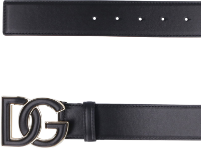 Shop Dolce & Gabbana Dg Buckle Leather Belt In Black