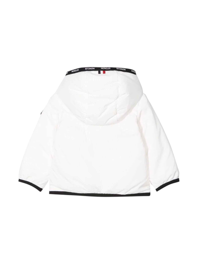 Shop Moncler White  Enfant Newborn Down Jacket In Bianco