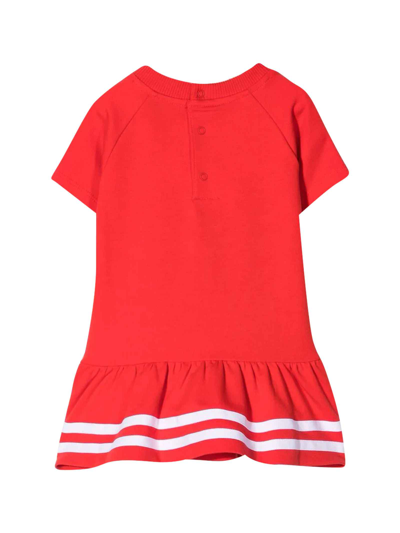 Shop Moschino Newborn Red Dress In Rosso