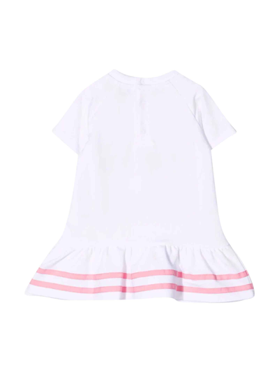 Shop Moschino Newborn White Dress In Bianco