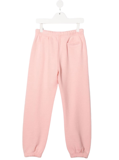 Shop Palm Angels Pink Cotton Jogger With Logo Print