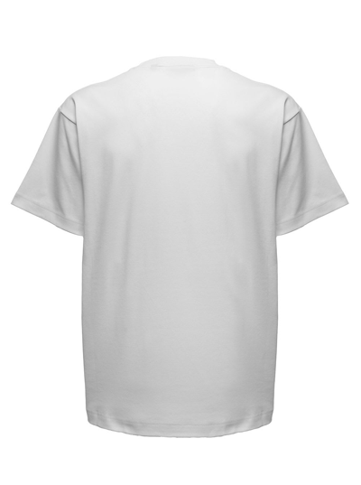 Shop Gcds Basic White Cotton T-shirt With Logo Print