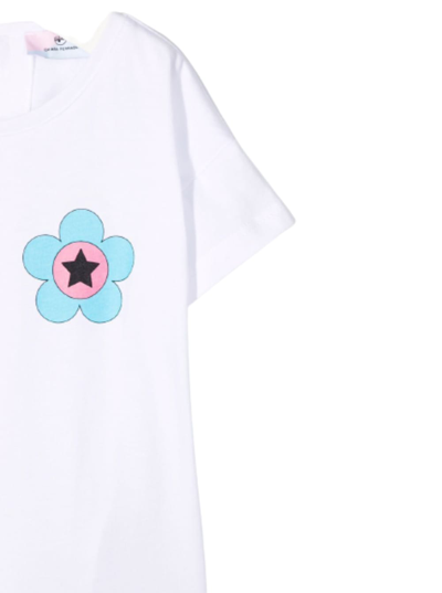 Shop Chiara Ferragni White Cotton T-shirt With Floral Print