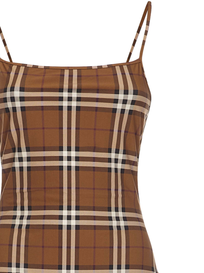 Shop Burberry Swimsuit In Brown