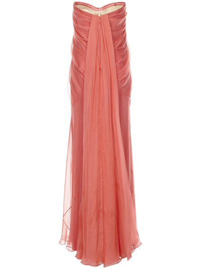 Shop Alexander Mcqueen Long Dress In Pink