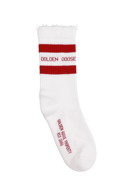 Shop Golden Goose Socks In White Cotton