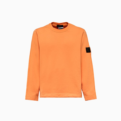 Stone Island Shadow Project Logo-patch Long-sleeved Sweatshirt In Orange |  ModeSens
