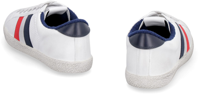 Shop Moncler Ryegrass Leather Low-top Sneakers In White
