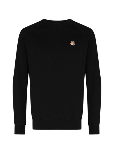 Shop Maison Kitsuné Fox Head Patch Classic Sweatshirt In Black