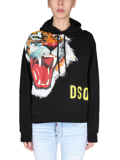 Shop Dsquared2 Tiger Sweatshirt In Nero