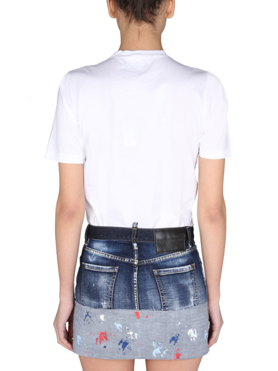 Shop Dsquared2 Icon Spray T-shirt In Bianco