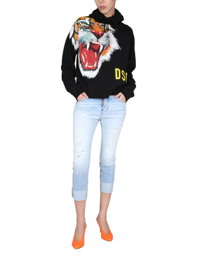 Shop Dsquared2 Tiger Sweatshirt In Nero
