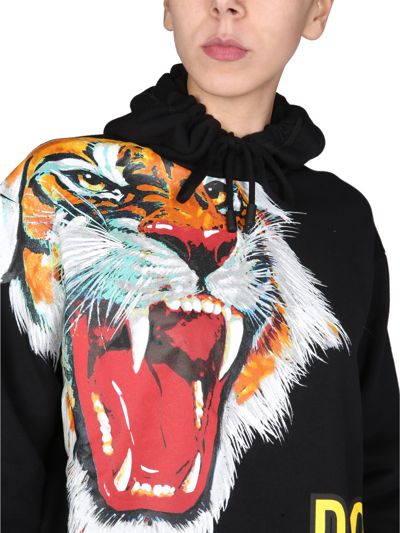 Shop Dsquared2 Tiger Sweatshirt In Nero