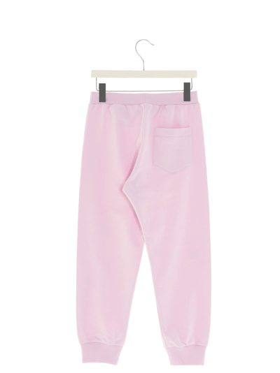 Shop Versace Crystal Logo Sweatpants In Pink