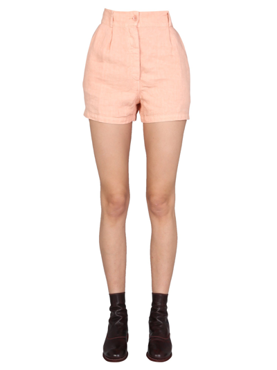 Shop Aspesi Wide Leg Shorts In Cipria