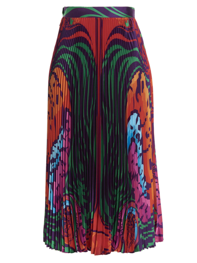 Shop Versace Medusa Music Placed Skirt In Multicolor