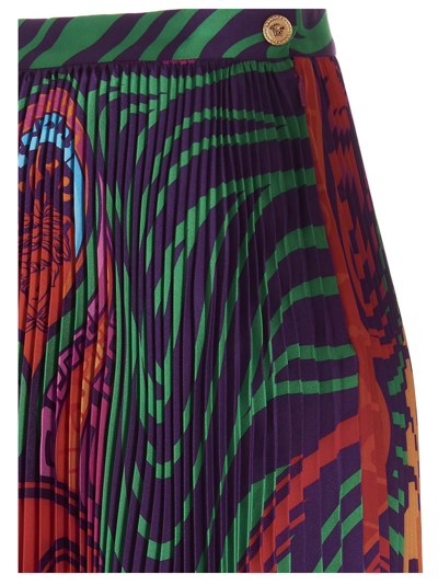 Shop Versace Medusa Music Placed Skirt In Multicolor