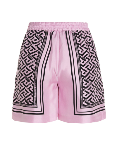 Shop Versace Monogram Foulard Short In Pink