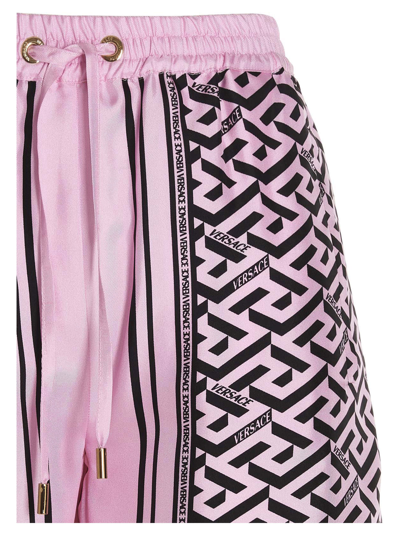 Shop Versace Monogram Foulard Short In Pink