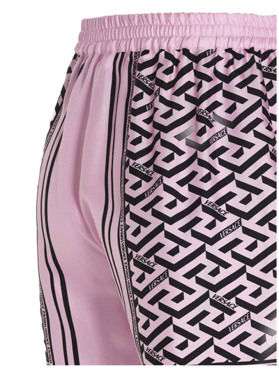 Shop Versace Monogram Foulard Short In Pink