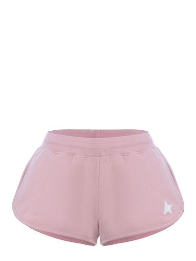 Shop Golden Goose Shorts  In Cotone In Rosa