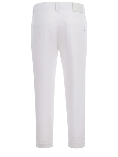 Shop Dondup Pantaloni  Koons Gioiello In Cotone In Bianco