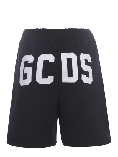Shop Gcds Shorts  Logo In Cotone In Nero