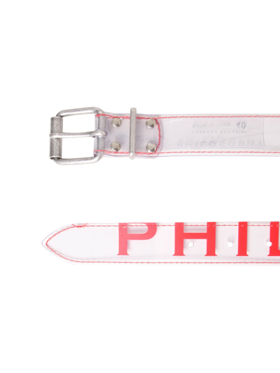Shop Philosophy Di Lorenzo Serafini Belt With Logo In Rosso