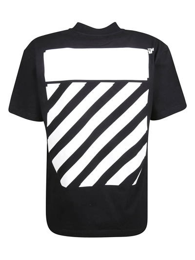 Shop Off-white Diag Regular T-shirt In Black/white
