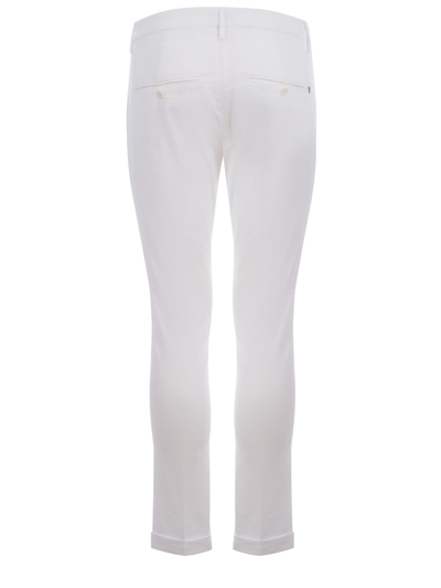 Shop Dondup Pantaloni  Gaubert In Cotone Stretch In Bianco