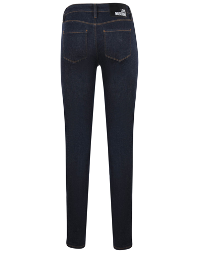 Shop Love Moschino Jeans  In Denim Stretch In Denim Blu Scuro