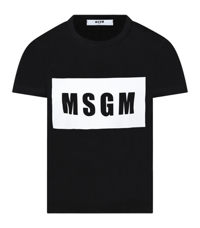 Shop Msgm T-shirt With Logo In Nera