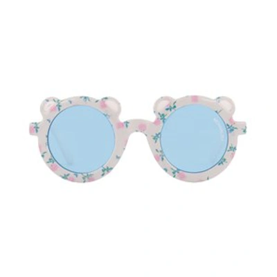 Shop Monnalisa Circle Frame Sunglasses With Case In White
