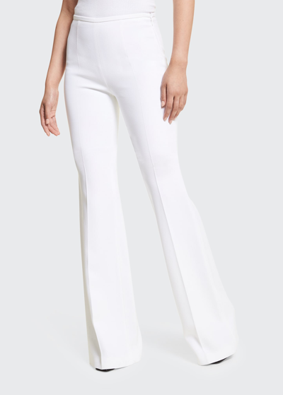 Shop Michael Kors Side-zip Flare Trousers In Optic Whit