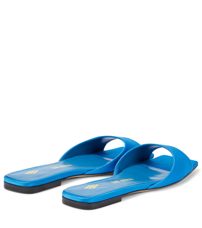 Shop Attico Devon Satin Sandals In Turquoise